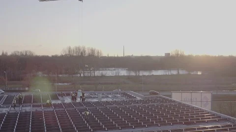 DRONE 2.7 K SOLAR PANELS CONSTRUCTION 2 Video stock 102584556