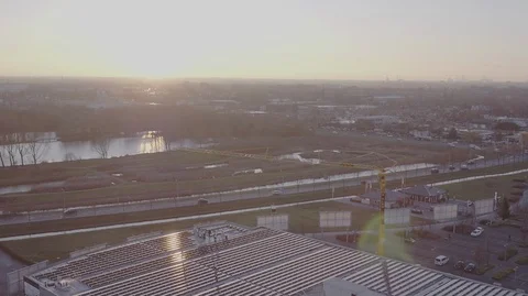 DRONE 2.7 K SOLAR PANELS CONSTRUCTION 5 Stock Footage 102584559