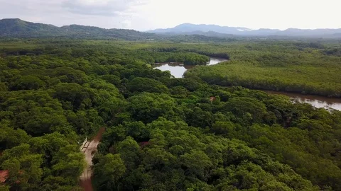 Drone 360 panning view over Playa Grande Costa Rica Stock Footage 91010824