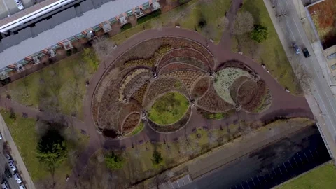 Drone 360 Rotation Over Park in Philadelphia Video stock 146294525
