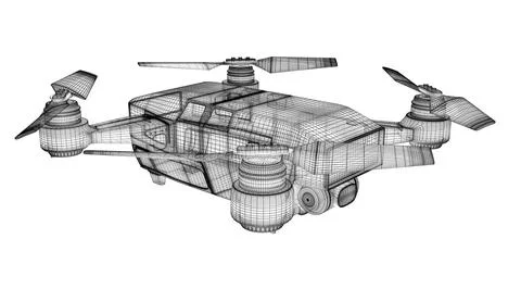 Drone 3d model Illustrazione stock