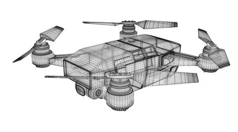 Drone 3d model Stock Illustration