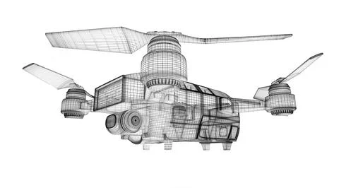 Drone 3d model Stock Illustration