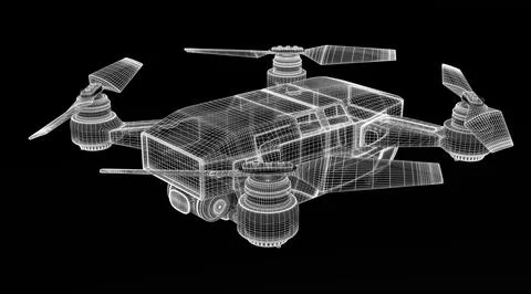 Drone 3d model Illustrazione stock