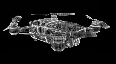 Drone 3d model Stock Illustration