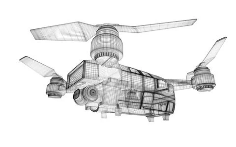Drone 3d model Stock Illustration