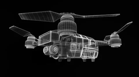 Drone 3d model Illustrazione stock
