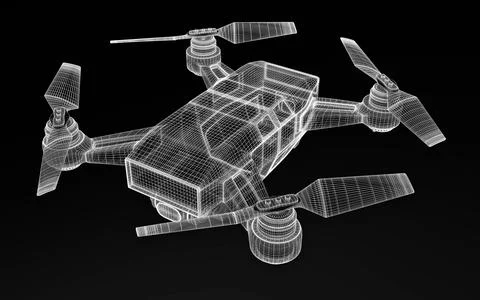 Drone 3d model Stock Illustration