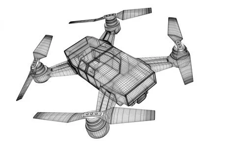 Drone 3d model Illustrazione stock