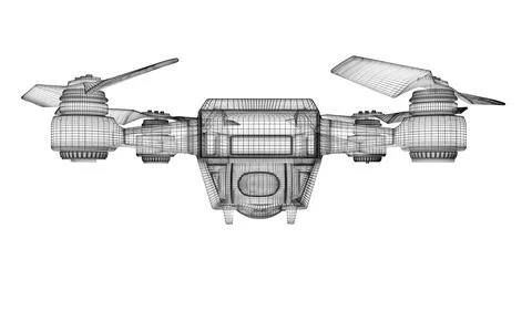 Drone 3d model Stock Illustration