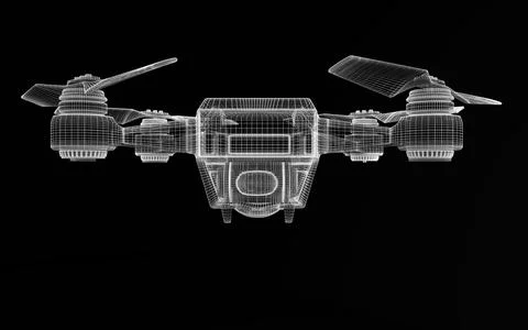 Drone 3d model Stock Illustration