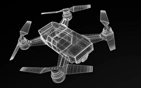 Drone 3d model Illustrazione stock