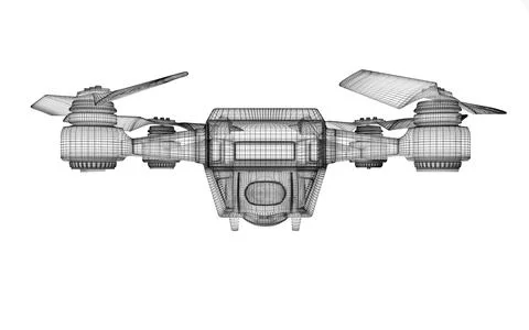 Drone 3d model Stock Illustration
