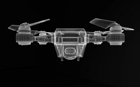 Drone 3d model Stock Illustration