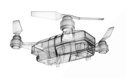 Drone 3d model Illustrazione stock
