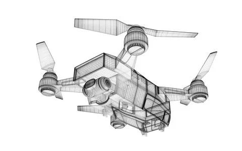 Drone 3d model イラスト素材