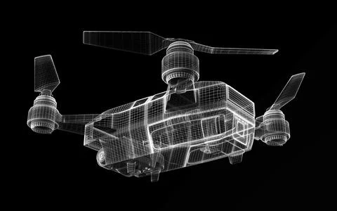 Drone 3d model Stock Illustration