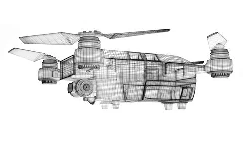 Drone 3d model Illustrazione stock