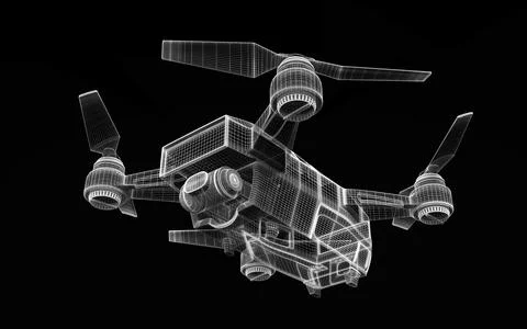 Drone 3d model イラスト素材