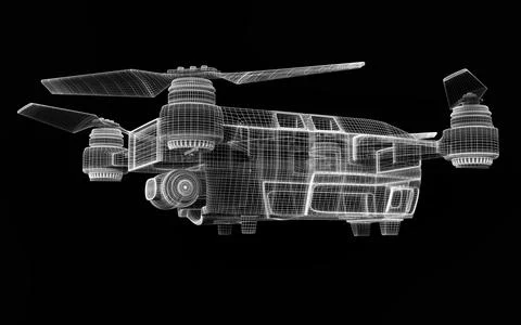 Drone 3d model Stock Illustration