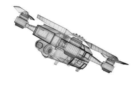 Drone 3d model Stock Illustration