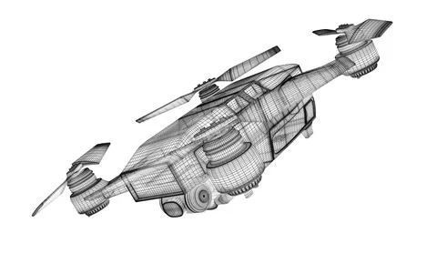 Drone 3d model Stock Illustration