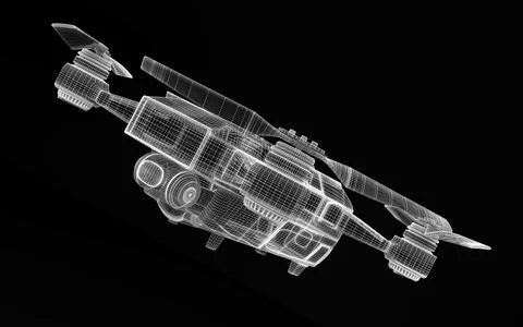 Drone 3d model Stock Illustration