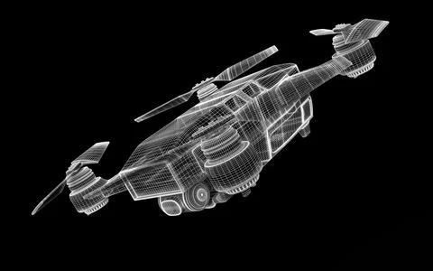 Drone 3d model Stock Illustration