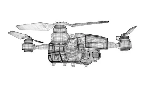Drone 3d model Stock Illustration