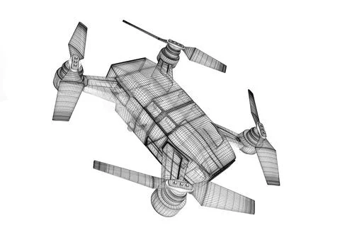 Drone 3d model Stock Illustration