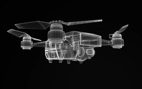 Drone 3d model Illustrazione stock