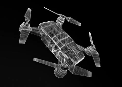 Drone 3d model Stock Illustration