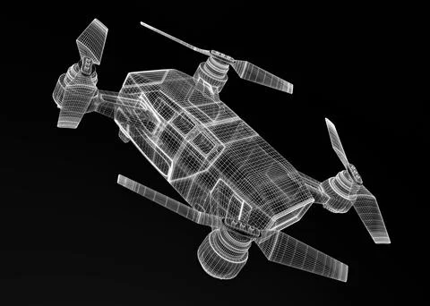 Drone 3d model Illustrazione stock