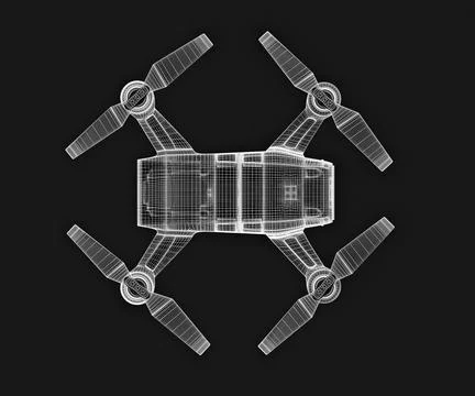 Drone 3d model Stock Illustration