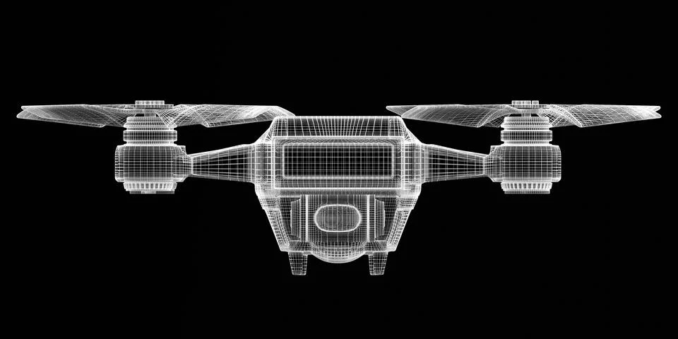 Drone 3d model Stock Illustration