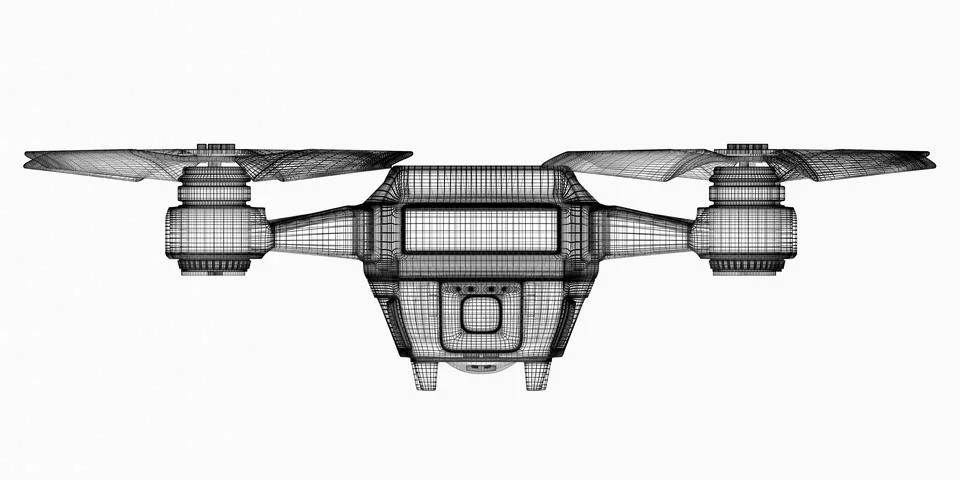 Drone 3d model Illustrazione stock