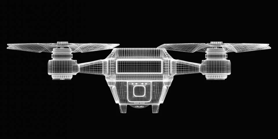 Drone 3d model Stock Illustration