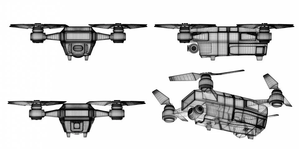 Drone 3d model Stock Illustration