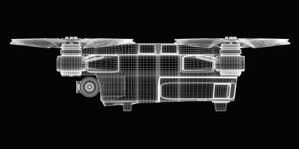 Drone 3d model Illustrazione stock