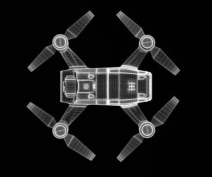 Drone 3d model Stock Illustration