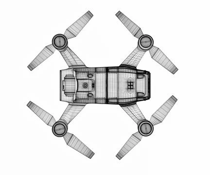 Drone 3d model Illustrazione stock