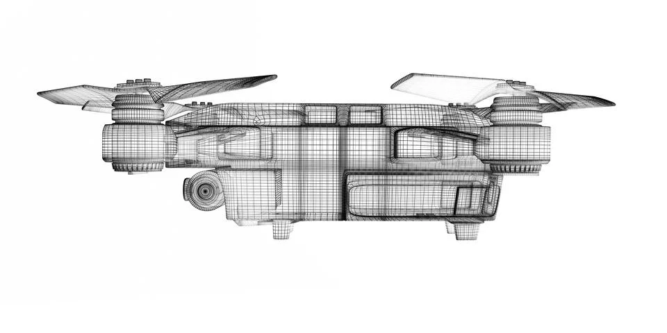 Drone 3d model Stock Illustration