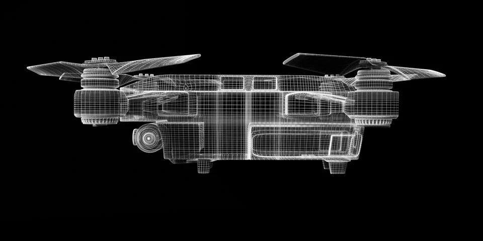 Drone 3d model Stock Illustration