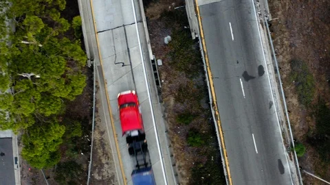Drone 405 Freeway Long Beach 4K 24FPS Stock Footage 105283921