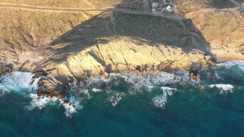 Drone 4k Baja Coast Empty Beach Stock Footage 147194370