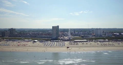 DRONE 4K NETHERLANDS BEACH SUN SUMMER Stock Footage 102583358