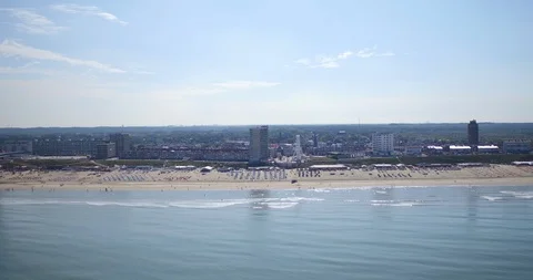 DRONE 4K NETHERLANDS BEACH SUN SUMMER TIMELAPSE Stock Footage 102583511
