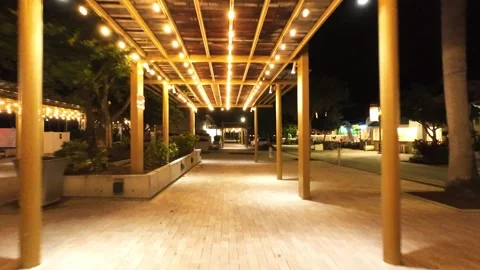 Drone 4K Shot Outdoor Decor Night Life Cinematic Stock Footage 293116653