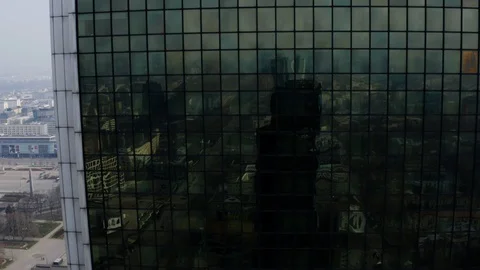 Drone 4k. View of city during Coronavirus. Warsaw in Poland Stock Footage 129040415