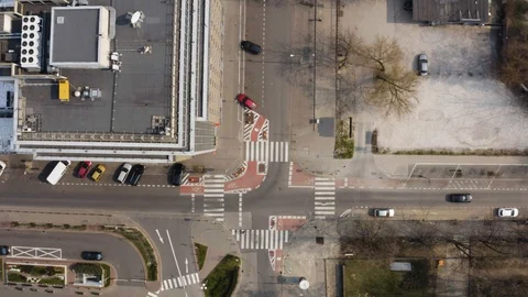 Drone 4k. View of city during Coronavirus. Warsaw in Poland Stock Footage 129041099